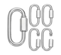 PATIKIL M8 Rapide Maillon Chaîne Connecteur, 5 Pcs 5/16" 304 Acier Inoxydable Verrouillage Rapide Chaîne Réparation Liens pour Remorquage Balançoire Extérieur, 1523 lbs Capacité