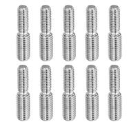 PATIKIL M8x20mm à M10x20mm Double Extrémité Fileté Goujon Vis Boulon, 10 Paquet 304 Inox Acier Tige Boulons Filetage Réducteur Adaptateur pour Meubles Matériel, 40mm Long