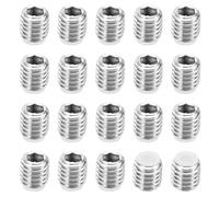 PATIKIL M8x8mm Nylon Pointe Sans-tête Vis, 20 Paquet Métrique Hex Douille Tête Coupe pointe Anti Glissement Ensemble Vis Interne Hex Matériel d'entraînement, 304 Inox Acier