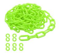 PATIKIL Maillons chaîne plastique, Chaînes sécurité 10 pieds, Chaînes plastique vert pour barrières, contrôle foule, files d'attente, parkings, clôtures, portails, concerts et décoration