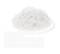 PATIKIL Maillons chaîne plastique, Chaînes sécurité 140 pieds, Chaînes plastique blanches, Grandes chaînes plastique longues pour barrières, contrôle foule, fid'attente, portail, concerts