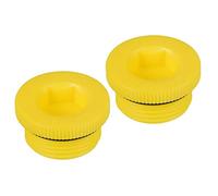 PATIKIL Maintien Fiches M30X2, 2 Paquet PP Plastique Mâle Fileté Hexagonal Douille Étanchéité Vis Fin Capuchon, Jaune