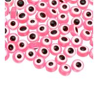 PATIKIL Mal Oeil Perles, 100 pcs 8mm Plat Rond Mal Oeil Charme pour DIY Bracelet Boucle Oreille Collier Bijoux Artisanat Fabrication, Rose