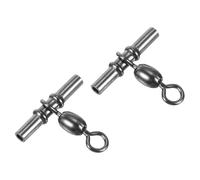 PATIKIL Manche Pivotant, 10Pcs 73lb Acier INOX Croix Ligne 3 Voie Pêche Terminal Attachement, Noir