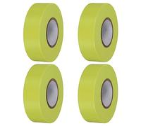 PATIKIL Marquage Ruban 1"x147', 4 Paquet PVC Non-Adhésif Néon Marquage Ruban pour Arbre Enquête Limites Porte Extérieure Piste, Jaune