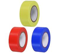 PATIKIL Marquage Ruban 1"x98' Assortiment Couleur, 3 Paquet PVC Non-Adhésif Néon Marquage Ruban pour Arbre Enquête Limites Extérieur Sentier, Rouge, Bleu, Jaune