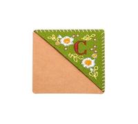 PATIKIL- Marque-page d'angle brodé personnalisé, joli marqueur de Page triangulaire cousu en feutre de fleur, vert, lettre c