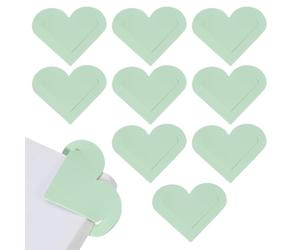 PATIKIL Marque-Pages Coeur En Cuir, 10Pcs Marque-Pages Adorables Pour Coins De Page Accessoires De Livre Pour Amoureux De La Lecture Cadeaux Pour Femmes Hommes Enseignants, Vert