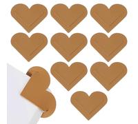 PATIKIL Marque-pages Cœurs en Cuir, 10Pcs Marque-pages de Coin Mignons Accessoires de Livre pour Amateurs de Lecture Cadeaux Femmes Hommes Enseignants, Marron