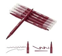 PATIKIL Marqueurs Double Pointe Rouge bordeaux Fine Et Pinceau Ensemble De Stylos Marqueurs Couleur Pour Livres De Coloriage Adultes Calligraphie Dessin Gribouillage 6 Pcs