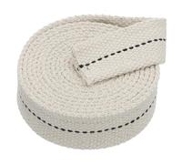 PATIKIL Mèche plate de 2,5 cm de large, 1,8 m, 100 % coton, mèches de lampe à pétrole, pour lampe à kérosène, lanterne, brûleur à huile (blanc + ligne noire moyenne)