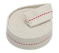 PATIKIL Mèche plate de 2,5 cm de large, 1,8 m, 100 % coton, mèches de lampe à pétrole, pour lampe à kérosène, lanterne, brûleur à huile (blanc + ligne rouge moyenne)