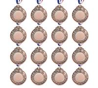 PATIKIL Médailles De Récompense, 16 Pcs Médailles pour 1ère 2ème 3ème Place avec Rubans De Cou pour Compétitions Sportives Jeux Événements Concours D'orthographe, 5 Cm De Large, Bronze