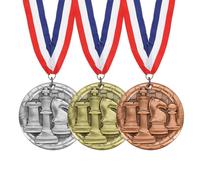 PATIKIL Médailles d'or d'argent et de Bronze pour Tournoi d'échecs 3pcs