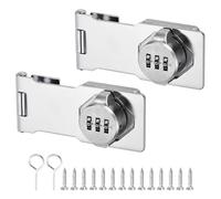 PATIKIL Ménage Armoire Mot Passe Serrure Moraillon Serrures Combinaison Loquet avec 3 Chiffre Mot Passe Sécurité Loquet Verrouillage Antivol Sans Clé Loquet Verrou(Argent, 2 Paquet)