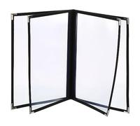 PATIKIL Menu Housses, 20 Paquet Restaurant Housse Holder Clair Sleeves Transparent 4 Page 8 Vue Plastique Réserver Bar Ristorante Alimentation Camion Cocktail, Noir 8.5 x 11 pouce