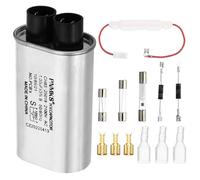 PATIKIL Micro-ondes Condensateur Trousse, 1uF AC 2100V Haute Tension Condensateur avec 8pcs Accessoires Remplacement pour Universel Micro-ondes Four, Argent Ton