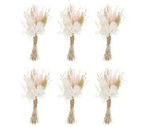 PATIKIL Mini Bouquet Fleurs Séchées, 6 Pcs Herbe Pampa Naturelle Fleur avec Tige Décoration Gypsophile Boho Plante Florale pour Loisirs Créatifs DIY Cadeau Mariage, Rose
