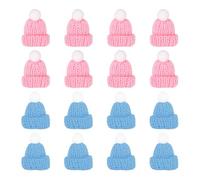 PATIKIL Mini Chapeaux De Noël En Laine, 16Pcs Mini Chapeaux De Poupée DIY Décoration Tricot Pour Accessoires De Cheveux Art Artisanat Ornements D'Arbre De Fête, Pink, Sky Blue