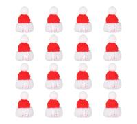 PATIKIL Mini Chapeaux De Noël En Laine, 16Pcs Miniature Chapeaux De Poupée DIY Décoration De Tricot Pour DIY Accessoires， Rouge Et Blanc
