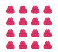 PATIKIL Mini Chapeaux De Noël Tricotés, 16Pcs Mini Chapeaux De Poupée DIY Décoration Tricot Pour Accessoires De Cheveux Artisanat Art Festif Ornements D'Arbre, Rose Rouge