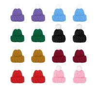 PATIKIL Mini Chapeaux De Noël Tricotés, 16Pcs Miniatures Chapeaux De Poupée DIY Artisanat Décoration Pour DIY Accessoires， Assortiment Couleurs Riches