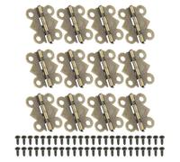 PATIKIL Mini Charnières pour Boîtes à Bijoux 20mm, 12 Pcs 90 Degré Mini Charnières Papillon avec 48 Vis pour Armoire, Boîte en Bois, Tiroir, Artisanat, Brun