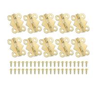 PATIKIL Mini Charnières pour Boîtes à Bijoux 24mm, 10 Pcs 90 Degré Mini Charnières Papillon avec 40 Vis pour Armoire, Boîte en Bois, Tiroir, Artisanat, Doré