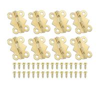 PATIKIL Mini Charnières pour Boîtes à Bijoux 24mm, 8 Pcs 180 Degré Mini Charnières Papillon avec 32 Vis pour Armoire, Boîte en Bois, Tiroir, Artisanat, Doré