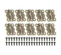 PATIKIL Mini Charnières pour Boîtes à Bijoux 40mm, 10 Pcs 180 Degré Mini Charnières Papillon avec 40 Vis pour Armoire, Boîte en Bois, Tiroir, Artisanat, Marron