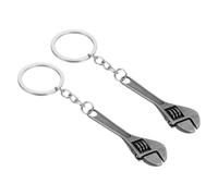 PATIKIL Mini Clé À Molette Porte-Clés, 2 Pack Outil Multifonction Porte-Clés Créatif Pratique Pour Clé À Molette Pince Anneaux Porte-Clés, Argent