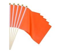 PATIKIL Mini Drapeaux Vierges,16 Pcs Orange Petits Drapeaux Colorés de Sublimation à Décorer pour Anniversaire, Cour, Pelouse, Marquage au Sol, Sport, Golf, Fête, Irrigation, 30x21cm