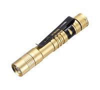 PATIKIL Mini Lampes Poche avec Agrafe, Super Clarté Petit LED Stylo Lampes Poche Aluminium Blanc Clarté Torche Batterie Alimenté pour Camping Randonnée, Doré