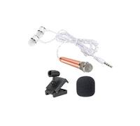 PATIKIL- Mini Microphone avec Earphone, Mic Support et Couverture Paquet de 1, Rose Doré