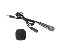 PATIKIL Mini Microphone Portable Vocal Microphone Noir pour Voice Enregistrement et Chanter Paquet de 1