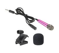 PATIKIL Mini Microphone Portable Vocal Microphone | Paquet de 1, Rose Rouge pour Voice Enregistrement et Chanter avec Mic Support et Couverture