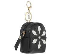 PATIKIL Mini porte-clés pour femme, sac à dos créatif avec pendentif fleur et strass, porte-clés en cuir synthétique pour maquillage, cartes, données, câble de données, pochette à fermeture éclair