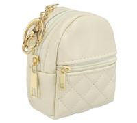 PATIKIL Mini sac à dos mignon pour femme, sac à maquillage en cuir synthétique, pendentif créatif, porte-monnaie, porte-monnaie pour maquillage, carte clé, organisateur de câble de données, beige