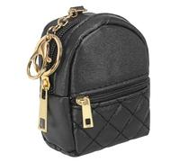 PATIKIL Mini sac à dos mignon pour femme, sac à maquillage en cuir synthétique, pendentif créatif, porte-monnaie, porte-monnaie pour maquillage, carte clé, organisateur de câble de données, noir