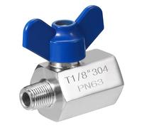 PATIKIL Mini Vanne à Bille 1/8" Filetage NPT Mâle/Femelle, Vanne d'Arrêt en Acier Inoxydable 304 pour Eau Huile Gaz Plomberie, Argent