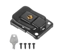 PATIKIL Moraillon de Verrouillage de Valise 1,6" x 1,10", 1Pcs Loquet à Bascule en Fer Avec Clés/Vis pour Boîte à Bijoux, Boîte à Outils en Bois, Noir
