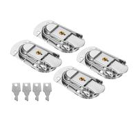 PATIKIL Moraillon de Verrouillage de Valise 2,64" x 1,34", 4Pcs Loquet à Bascule en Métal Avec Clé pour Boîte à Bijoux, Caisse en Bois, Boîte à Outils, Porte-Documents, Bagages, Argenté