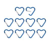 PATIKIL Mousqueton En Forme De Cœur, 10 Pièces En Alliage D'Aluminium Porte-Clés En Forme De Cœur Clip Porte-Clés À Ressort Pour Camping Pêche Randonnée Voyage, Bleu