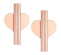PATIKIL Mur Fleur Vase Tube, 2 Paquet Séché Fleur Vase Étagères Coeur-Forme Mural Fleur Tube pour Fleur Présentoir Décoration, Rose Or