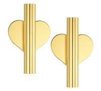 PATIKIL Mur Fleur Vase Tube, 2 Paquet Séché Fleur Vase Étagères Coeur-Forme Mural Fleur Tube pour Fleur Affichage Décoration, Or Ton