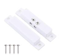 PATIKIL Nc Alarme Porte Câblée Capteur Contact Magnétique, 4pcs 0-100 V/0,5A Interrupteur Magnétique Roseau avec Ruban Adhésif Double Côté pour Porte Fenêtre, Blanc