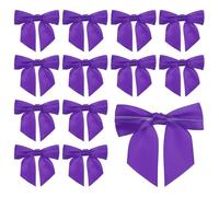 PATIKIL Nœud satiné avec attache torsadée 11,5 cm, 36 pièces, grands nœuds satinés prêts à l'emploi avec attache torsadée pour décoration de sachets, artisanat Noël, violet foncé