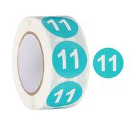 PATIKIL Number 11 Autocollants Ronds, Etiquettes Adhésives Numérotées Codées Par Couleur De 2,5 cm / 1 Pouce 500 Etiquettes/Rouleau, Bleu Canard Avec Texte Blanc