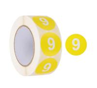 PATIKIL Numero 6 Autocollants Ronds, 2.5 cm Etiquettes Numerotees Autocollantes Codees Par Couleur 500 Etiquettes/Rouleau, Jaune Fonce Avec Texte Blanc