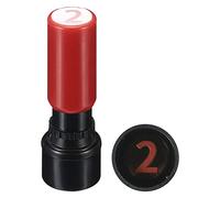 PATIKIL Numéro Timbres Auto-encrage, Numérique 2 Plastique Petit Numéro Timbre Numéro Tampon Initial Timbre pour Classe Scrapbooking Art, Rouge Coquille